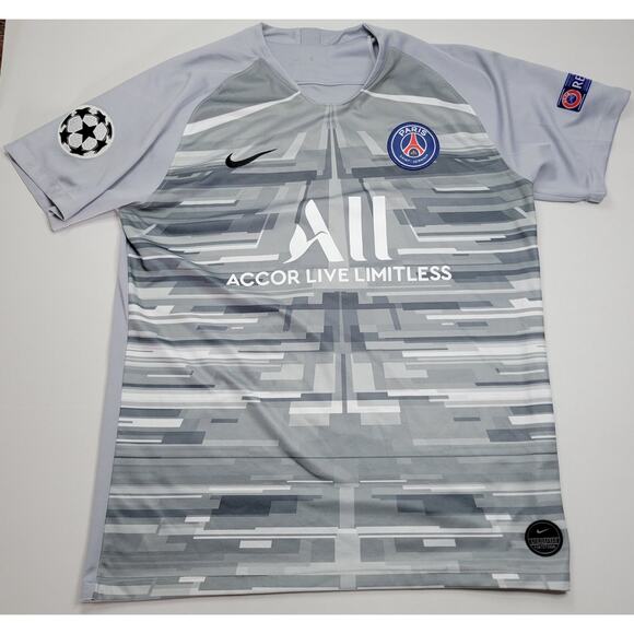 Paris Saint Germain PSG Nike Dri-Fit Soccer Jersey Navas 1 Gray White 2019/20 XL - Picture 1 of 9